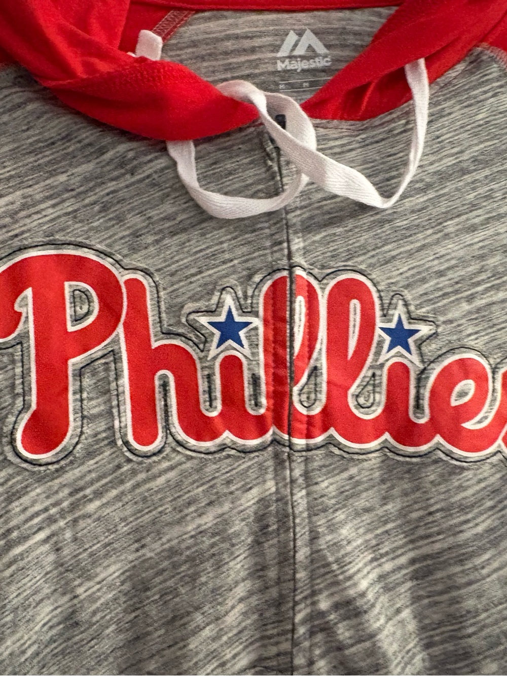 Majestic Philadelphia Phillies Gray and Red Hooded SweatshirtNWOT